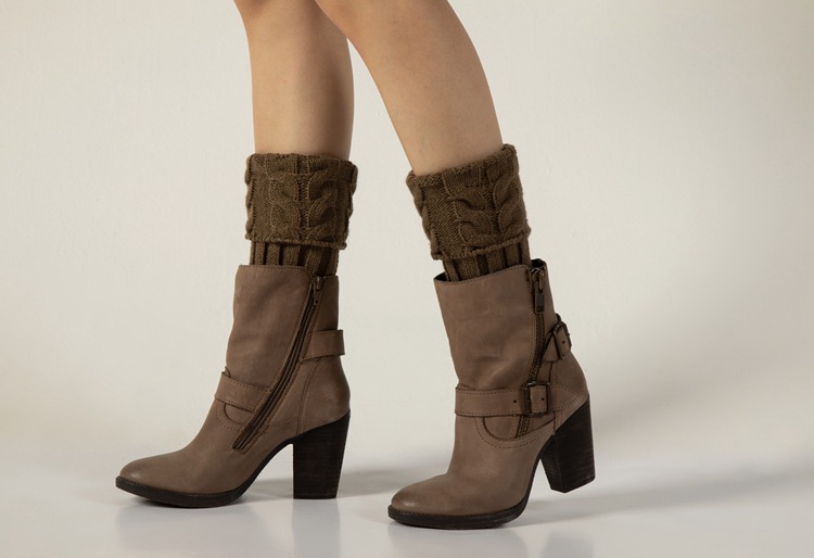 Winter Cable Knit Boot Cuffs Elastic Crochet Leg Warmer Sock Thermal Boot Topper